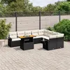 Image de vidaXL Salon de Jardin avec Coussins 10 pcs, Canapés de Terrasse, Ensemble de Meubles de Patio, Mobilier d'Extérieur, Noir 3271910