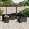 Image de vidaXL Salon de Jardin avec Coussins 10 pcs, Canapés de Terrasse, Ensemble de Meubles de Patio, Mobilier d'Extérieur, Noir 3271916