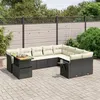 Image de vidaXL Salon de Jardin avec Coussins 10 pcs, Canapés de Terrasse, Ensemble de Meubles de Patio, Mobilier d'Extérieur, Noir 3271917