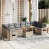 Image de Resine tressee Vidaxl 11 pieces salon de jardin modulable beige 62.0 x 62 x 69
