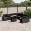 Image de Resine tressee Vidaxl noir salon de jardin modulable 11 pieces 62.0 x 62 x 69 10 personnes