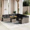 Image de Resine tressee Vidaxl 11 pieces 10 personnes gris 62.0 x 62 x 69 salon de jardin modulable