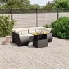 Image de vidaXL Salon de Jardin avec Coussins 7 pcs, Canapés de Terrasse, Ensemble de Meubles de Patio, Mobilier d'Extérieur, Noir 3272092