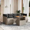 Image de vidaXL Salon de Jardin avec Coussins 7 pcs, Canapés de Terrasse, Ensemble de Meubles de Patio, Mobilier d'Extérieur, Gris 3272096