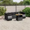 Image de vidaXL Salon de Jardin avec Coussins 8 pcs, Canapés de Terrasse, Ensemble de Meubles de Patio, Mobilier d'Extérieur, Noir 3272105