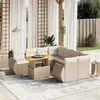 Image de vidaXL Salon de Jardin avec Coussins 9 pcs, Canapés de Terrasse, Ensemble de Meubles de Patio, Mobilier d'Extérieur, Beige 3272122