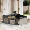 Image de vidaXL Salon de Jardin avec Coussins 9 pcs, Canapés de Terrasse, Ensemble de Meubles de Patio, Mobilier d'Extérieur, Gris 3272124