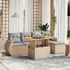 Image de Salon de jardin modulable Vidaxl 6 pieces resine tressee beige 62 x 55 x 69 cm 5 personnes