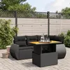 Image de Salon de jardin modulable Vidaxl resine tressee 4 personnes noir 62.0 x 62 x 69 cm 5 pieces