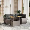 Image de Gris Vidaxl resine tressee 5 pieces 4 personnes 62 x 62 x 69 salon de jardin modulable