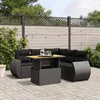Image de vidaXL Salon de Jardin avec Coussins 6 pcs, Canapés de Terrasse, Ensemble de Meubles de Patio, Mobilier d'Extérieur, Noir 3272189