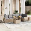 Image de Salon de jardin modulable Vidaxl beige resine tressee 6 personnes 62 x 62 x 69 cm 7 pieces