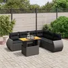 Image de vidaXL Salon de Jardin avec Coussins 7 pcs, Canapés de Terrasse, Ensemble de Meubles de Patio, Mobilier d'Extérieur, Noir 3272210