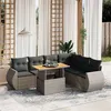 Image de vidaXL Salon de Jardin avec Coussins 7 pcs, Canapés de Terrasse, Ensemble de Meubles de Patio, Mobilier d'Extérieur, Gris 3272215