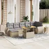 Image de Salon de jardin modulable vidaxl resine tressee 8 pieces beige 62 x 62 x 69 cm 7 personnes