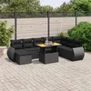 Image de vidaXL Salon de Jardin avec Coussins 9 pcs, Canapés de Terrasse, Ensemble de Meubles de Patio, Mobilier d'Extérieur, Noir 3272329