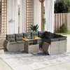 Image de vidaXL Salon de Jardin avec Coussins 10 pcs, Canapés de Terrasse, Ensemble de Meubles de Patio, Mobilier d'Extérieur, Gris 3272355