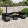 Image de Noir Vidaxl salon de jardin modulable 10 personnes 11 pieces 62 x 62 x 69 resine tressee