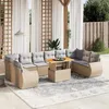 Image de Beige Vidaxl resine tressee salon de jardin modulable 11 pieces 62 x 62 x 69 10 personnes