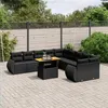 Image de 11 pieces vidaxl noir salon de jardin modulable 10 personnes 62 x 62 x 69 resine tressee