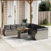 Image de Salon de jardin modulable Vidaxl resine tressee gris 11 pieces 62 x 62 x 69 cm