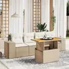 Image de Salon de jardin modulable Vidaxl resine tressee beige 5 pieces 83.0 x 62 x 69
