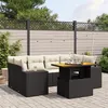 Image de vidaXL Salon de Jardin avec Coussins 7 pcs, Canapés de Terrasse, Ensemble de Meubles de Patio, Mobilier d'Extérieur, Noir 3272533