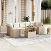 Image de Salon de jardin modulable Vidaxl 8 pieces 7 personnes resine tressee 62 x 62 x 69 cm beige