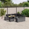 Image de vidaXL Salon de Jardin avec Coussins 9 pcs, Canapés de Terrasse, Ensemble de Meubles de Patio, Mobilier d'Extérieur, Noir 3272560