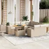 Image de Salon de jardin modulable Vidaxl 9 pieces resine tressee beige 62 x 62 x 69 cm