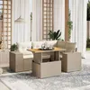 Image de Vidaxl Salon de jardin modulable - 5 pièces - Résine tressée - 4 personnes - Beige