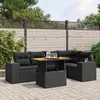 Image de vidaXL Salon de Jardin avec Coussins 6 pcs, Canapés de Terrasse, Ensemble de Meubles de Patio, Mobilier d'Extérieur, Noir 3272623