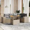 Image de Salon de jardin modulable Vidaxl resine tressee beige 6 pieces 62 x 62 x 69