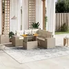 Image de Salon de jardin modulable Vidaxl 5 personnes beige 6 pieces 62 x 62 x 69 cm resine tressee