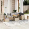 Image de vidaXL Salon de Jardin avec Coussins 7 pcs, Canapés de Terrasse, Ensemble de Meubles de Patio, Mobilier d'Extérieur, Beige 3272662
