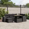 Image de vidaXL Salon de Jardin avec Coussins 7 pcs, Canapés de Terrasse, Ensemble de Meubles de Patio, Mobilier d'Extérieur, Noir 3272735