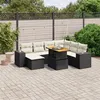 Image de vidaXL Salon de Jardin avec Coussins 8 pcs, Canapés de Terrasse, Ensemble de Meubles de Patio, Mobilier d'Extérieur, Noir 3272750