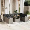 Image de vidaXL Salon de Jardin avec Coussins 10 pcs, Canapés de Terrasse, Ensemble de Meubles de Patio, Mobilier d'Extérieur, Gris 3272782