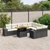 Image de vidaXL Salon de Jardin avec Coussins 10 pcs, Canapés de Terrasse, Ensemble de Meubles de Patio, Mobilier d'Extérieur, Noir 3272792