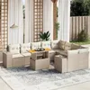 Image de vidaXL Salon de Jardin avec Coussins 12 pcs, Canapés de Patio, Ensemble de Meubles, Mobilier de Terrasse Extérieur, Beige 3257836