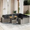 Image de vidaXL Salon de Jardin avec Coussins 10 pcs, Canapés de Terrasse, Ensemble de Meubles de Patio, Mobilier d'Extérieur, Gris 3272796