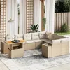 Image de vidaXL Salon de Jardin avec Coussins 10 pcs, Canapés de Terrasse, Ensemble de Meubles de Patio, Mobilier d'Extérieur, Beige 3272801