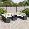 Image de vidaXL Salon de Jardin avec Coussins 11 pcs, Canapés de Terrasse, Ensemble de Meubles de Patio, Mobilier d'Extérieur, Noir 3272806