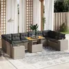 Image de vidaXL Salon de Jardin avec Coussins 9 pcs, Canapés de Terrasse, Ensemble de Meubles de Patio, Mobilier d'Extérieur, Beige 3256989