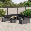 Image de vidaXL Salon de Jardin avec Coussins 11 pcs, Canapés de Terrasse, Ensemble de Meubles de Patio, Mobilier d'Extérieur, Noir 3272826