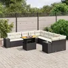 Image de vidaXL Salon de Jardin avec Coussins 11 pcs, Canapés de Terrasse, Ensemble de Meubles de Patio, Mobilier d'Extérieur, Noir 3272827