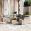 Image de vidaXL Salon de Jardin avec Coussins 11 pcs, Canapés de Terrasse, Ensemble de Meubles de Patio, Mobilier d'Extérieur, Beige 3272830