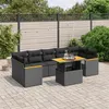 Image de vidaXL Salon de Jardin avec Coussins 8 pcs, Canapés de Terrasse, Ensemble de Meubles de Patio, Mobilier d'Extérieur, Noir 3272987