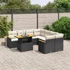 Image de vidaXL Salon de Jardin avec Coussins 9 pcs, Canapés de Terrasse, Ensemble de Meubles de Patio, Mobilier d'Extérieur, Noir 3273002