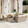 Image de Salon de jardin modulable Vidaxl beige 9 pieces resine tressee 62 x 62 x 69 cm